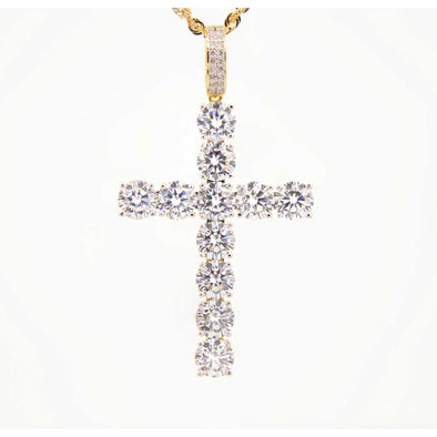 Cross Pendant - Moissanite Iced Out Religious Unisex - Cross Pendant Necklace