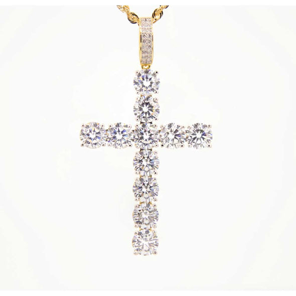 Cross Pendant - Moissanite Iced Out Religious Unisex - Cross Pendant Necklace