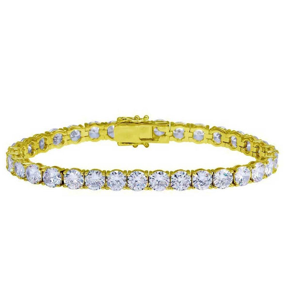 Tennis Bracelet - Gold Iced Out Unisex - Diamond Tennis Bracelet