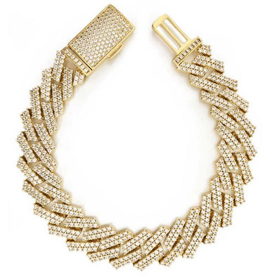 Cuban Link Bracelet - 14K Yellow Gold 12mm Men