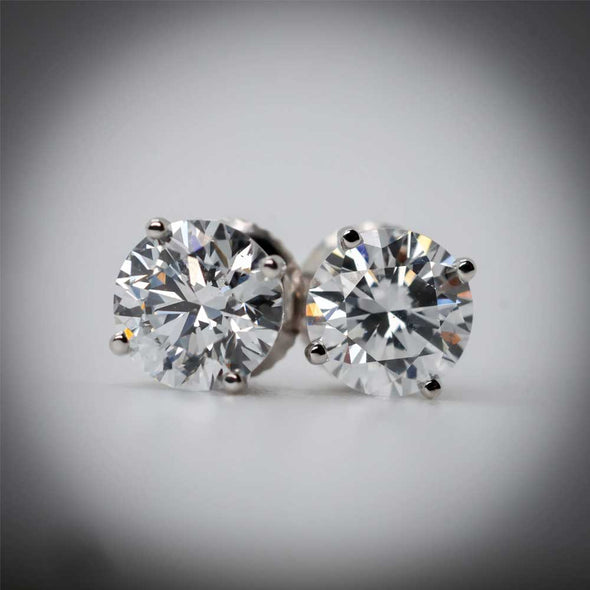Diamond Stud Earrings - 10K Gold 1 CTW Lab Created Women - Lab Diamond Stud Earrings