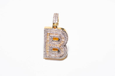 Iced Out Baguettes Initial Letter “B"