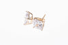 Solitaire Square Shaped Gold Studs .925