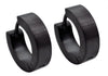 Black Plated Stainless Steel Hoop Earrings
