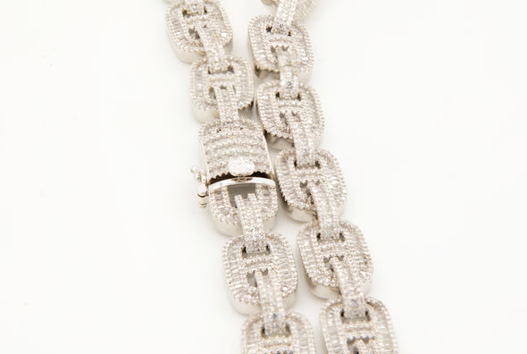 Premium Baguette Iced Out Link Chain  | Yellow Gold