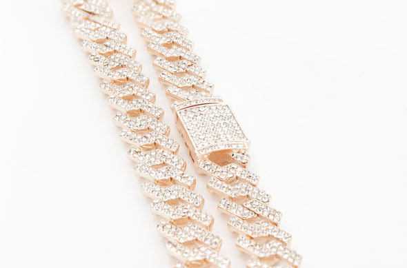Iced Out Prong Set Rose Gold Diamond Necklace | Best Chocker Necklace