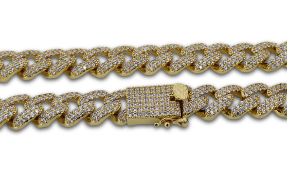 Iced Out Cuban Link with Baguettes