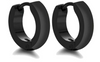 Black Plated Stainless Steel Hoop Earrings