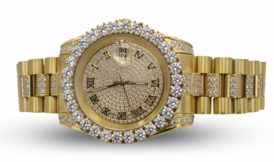 14K Premium Diamond Watch | Yellow Gold